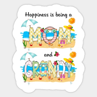 Happiness Is Being A Mom And Grandy Summer Beach Happy Mother's Sticker